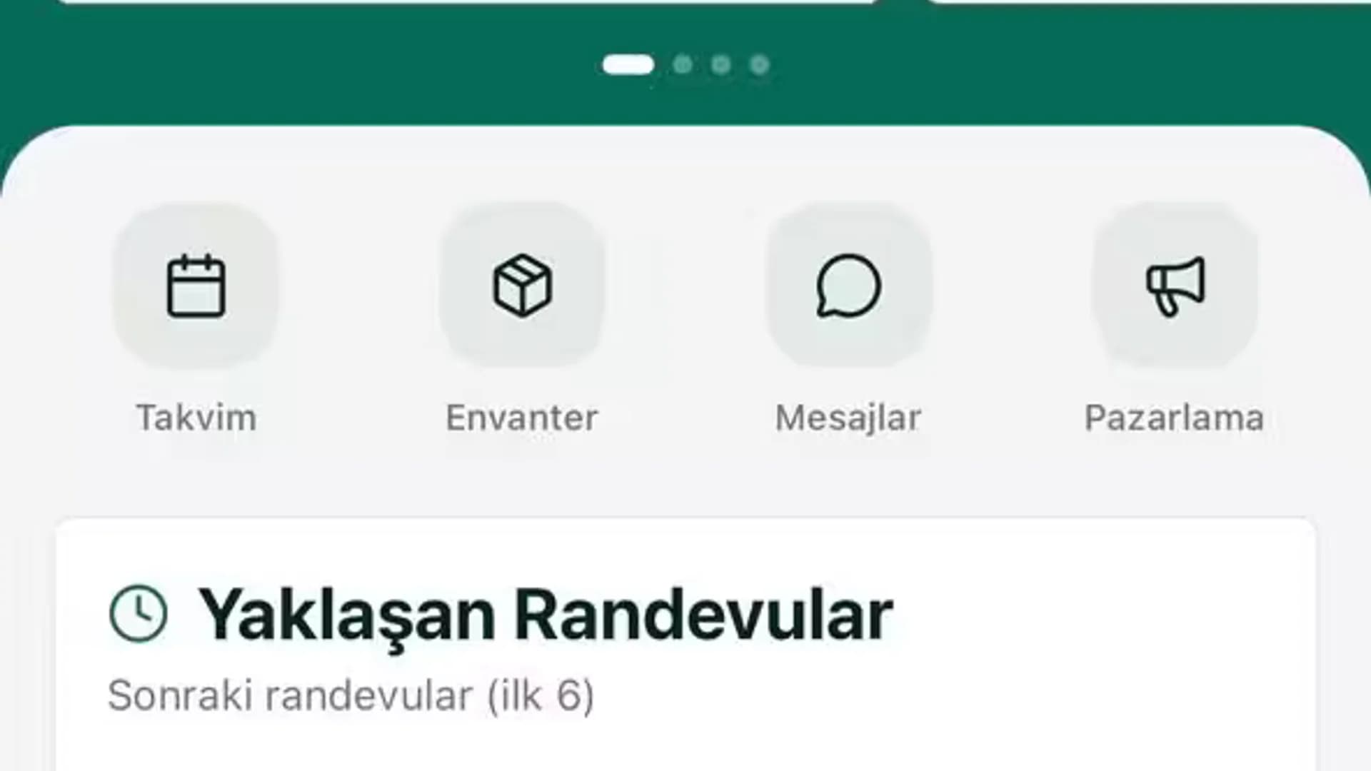 Yönetim paneli mobil görünümü